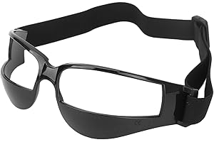 BRRNOO Lunettes de Basket-Ball Noires Protège-Yeux Sport Dribble Réglables Anti-Chocs pour Entraînement et Jeu