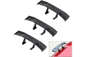 Weforu 3Pcs Car Mini Spoiler Wing, Universal Carbon Fiber Car Tail Wing Auto ABS Rear Spoiler Wing Decoration 6.7inch