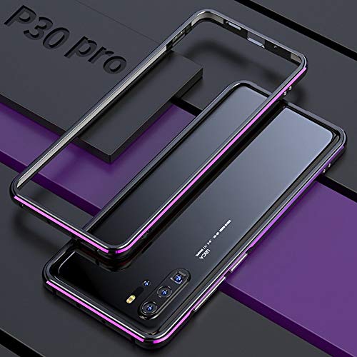 Preisvergleich Produktbild SOOCX Kompatibel für Huawei p30 pro Fall, ultradünne metallstoßstange stoßfest fallschutz Kratzfest case matt Shell metallic fühlen 6,47 Zoll case (Color : Black Purple)