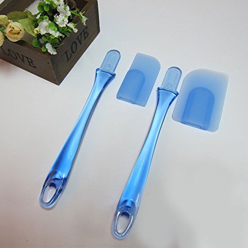Itian 3 Stück Silikon Spatel, Haltbar, Weich und Hitzebeständig, Küche Gadget und Backwerkzeuge (Blau) - 8