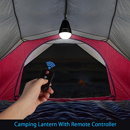 LED Aufladbare Campinglampe YYGIFT® Dimmbar Campingleuchte Handlampe mit IR Fernbedienung USB-Anschlüsse Karabiner ideal zum Camping Sport Wandern Unterwegs Angeln und auch Zuhause - 2