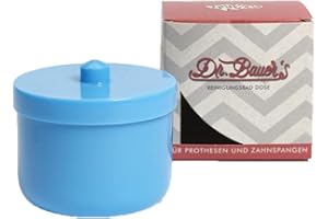 DR. BAUER'S Dr. Bauer Contenitore per bagno di pulizia della dose con inserto di risciacquo | protesi dentaria| La protesi può azzurro (1 pezzo)