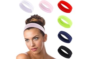 WXNPA 6Pcs fasce sportive donna, fasce elastiche per capelli fasce per capelli elastici per la testa per donne o uomini sport, yoga
