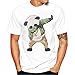 Produktbild URSING_Herren T-Shirt Kurzarmshirt Sommer Top Casual Slim Fit Bluse Basic Rundhals Freizeit Hemden Oversize Shirt Oberteile Coole Streetwear Sportlich Sommer Tops & Shirts (2XL, Weiß_B)