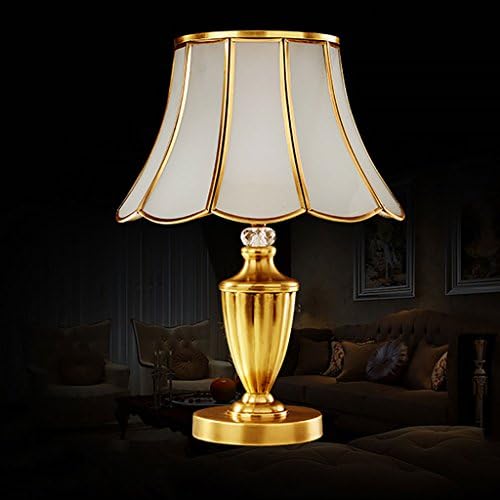 SMILR European copper table lamp living room study room lamp bedroom bedside lamp creative retro light modern simple wedding table lamp