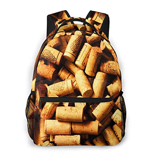 Preisvergleich Produktbild Rucksack Freizeit Und Ausflüge Damen Herren Mädchen, Campus Kinderrucksack, Daypack Tagesrucksack Für Schule, Sportrucksack, Tablet Tasche Weinkorken Haufen