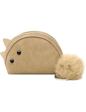 Domybest Damen Korean Cartoon Tier Münzen Tasche Weiche PU Reißverschluss Mini Geldbörsen Brieftaschen