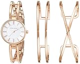 Anne Klein Damen Quarzuhr mit Perlmutt Zifferblatt Analog-Anzeige und rosegoldenem  Armband AK/n2236rgst