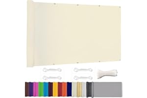 ZHhan Balcony Privacy Screen for Backyard Deck Patio Balcony Fence Porch Sun Shade PVC UV Protection Sun Wind 8 Days Delivered 11 Colors 195 Sizes 420D Milky white