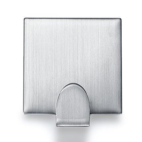 BasicForm selbstklebender Haken, belastbar, Edelstahl, starker Halt, 3M, hinterlässt keine Schäden - 5