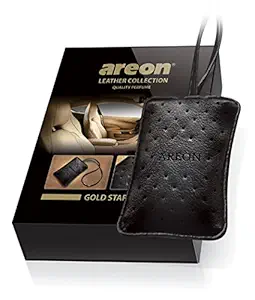 AREON Gold Star Leather Collection Quality Perfume for Car - Air Freshener (3, Gold)