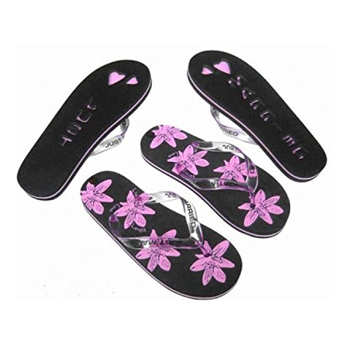 Preisvergleich Produktbild Damen Flip Flops Just Married, Schwarz, Rosa, groß, ( 7-8) - 48