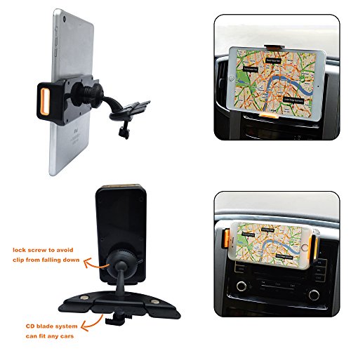IPOW® Universal Handyhalterung 360 Grad Drehbar Auto KFZ Handyhalter für CD-Schlitz, iPad Mini 4 3 2 1 iPhone, Samsung, LG, Nexus, HTC, Motorola, Sony, Nokia und weitere Smartphones - 7