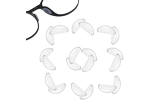 ILLUVA Plaquettes de Nez Adhésives pour Lunettes, 10 Paires Antidérapants Coussinets de Nez à Lunettes en Silicone, Plaquettes de Nez Adhésif pour Lunettes Lunettes de Soleil Spectacles (Transparent)