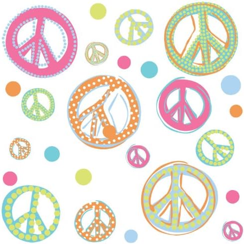 RoomMates Repositionable Childrens Wall Stickers Peace Signs