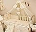 10 Piece Duvet, Cot Bumper Set / Nursery Bedding Sets with Canopy (to fit Cot Bed 140x70cm, "Sleepy Bear" - Check Cream)