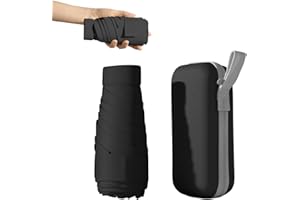 VidFair Mini Folding Travel Umbrella, Windproof Strong, UV Protection, 6 Ribs, Pocket Umbrella with Capsule Case for Women, Men, Girls (Small)