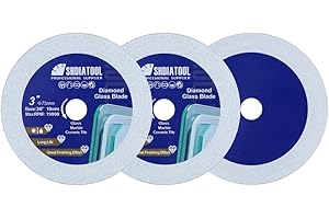 SHDIATOOL Diamentowa tarcza do cięcia szkła 75 mm brzeszczot piły, ultracienka tarcza tnąca do płytek ceramicznych, marmur porcelanowy 75 mm (3 opakowania)