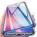 Produktbild Yichxu Huawei P30 Lite Hülle Magnet, Magnetische Adsorption Handyhülle für Huawei P30 Lite, Einteiliges 360 Grad Gehärtetes Glas Schutzhülle Panzerglasfolie Durchsichtige Case Cover, Blau