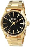 Nixon Damen-Armbanduhr Sentry 38 SS, Gold/Black Sunray Analog Quarz Edelstahl A4501604-00