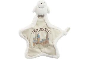 Rainbow Designs Harry Potter Hedwig Comfort - Edredón de felpa suave para recién nacido con diseño de búho nevado, manta de bebé en forma de estrella con ilustración de Hogwarts y esquina anudada para