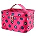 Discoball Lady Women Cosmetic Makeup Toiletry Travel Wash Bag Holder Mirror Case Organizer(Rose red + Cherry)