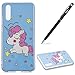 Produktbild Huawei P20 Hülle,Huawei P20 Silikon Handyhülle,WIWJ Hülle TPU Silikon Backcover Case Handy Schutzhülle Glühende Handy Shell in der Nacht Durchsichtig mit Gemalt Kunst Malerei Muster HandyhülleStoßdämpfend Transparent TPU Silikon Schutz Handy Hülle Case Schutzhülle für Huawei P20 +1x Touch Stylus Pen-Stern Einhorn