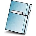 Lightweight Aluminum Cigarette Case Silver Metal Box Holder … (Blue)