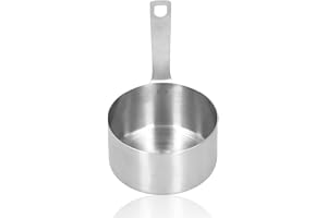 BUACHOIS Stainless Steel Measuring Cup Square Handle Measuring Spoon with Scale Multifunctional Measuring Cup High-End Durable Portable Kitchen Measuring Tool(1/3 Cup)