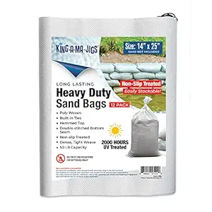 KING-A-MA-JIGS Sandbags (12 Pack) Long Lasting, Heavy Duty Sandbags (14