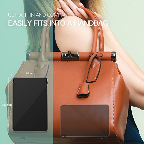 Rantizon Make up Spiegel mit LED Beleuchtung 2-fach Vergrößerung & 1X Doppelseitiger Schminkspiegel Dimmbar durch Touch-Schalter Tragbarer Taschenspiegel Faltbarer Kosmetikspiegel Reisespiegel - 7