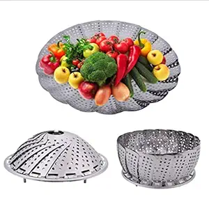 Generic Stainless Steel Steamer Basket- Multicolour