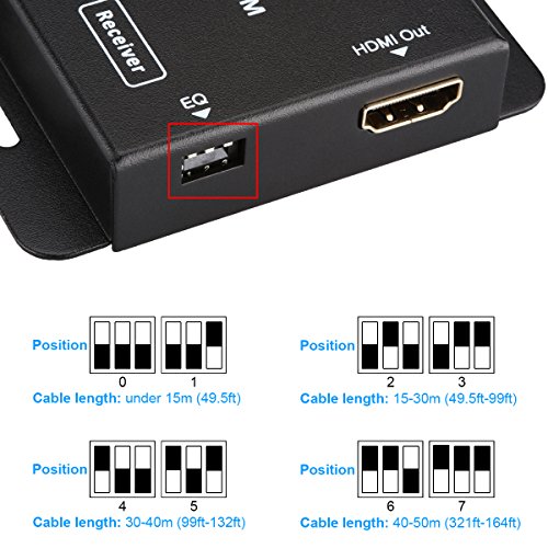 HDV-E50C 50m HDMI Extender HDMI Transmitter HDMI Receiver Adapter über 164ft UTP Kabel mit IR Kontrolle - 6