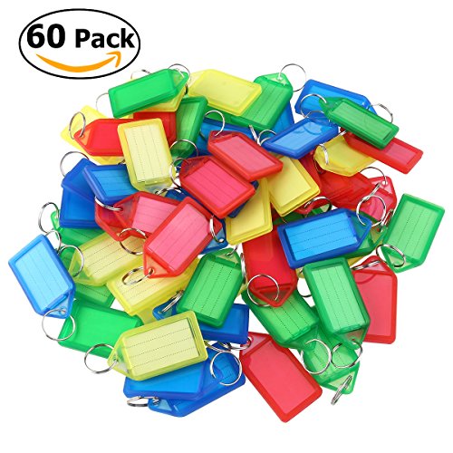 WINOMO llaveros con etiqueta para equipaje (60 unidades color al azar)