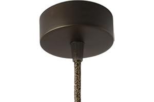 AMARCORDS - Rosone Lampadario in metallo, coprifili per lampada completo di accessori fermacavo viti e staffa da soffitto. Diametro 77mm altezza 26mm colore BRUNITO