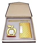 Crownlit 3 in 1 Apple Shape Clock, Card Holder and Pen Gift Set