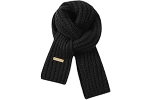 CQQNIU 1 Piece Black Knitted Scarf, Winter Scarf, Soft Scarf, Warm Scarf, Simple And Versatile Scarf
