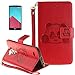 Produktbild LG G4(2015) Hülle mit Panzerglas,ISENPENK Original Flip Bookstyle Cover Wasserdicht Shockproof Anti Slip Protection Stoßfest Leather Case mit Standfunktion,3D Panda Print Muster Pattern Wallet Case mit Intern Karte Schlitz,Anti-Sturz Stoßdämpfend Magnetic Closure Handygürtel Wallet Tasche Schutzhülle Leathertasche für LG G4(2015) 5.5Zoll-[rote]+Panzerglas/Schutzfoile/Displayschutzfolie