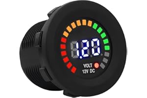 VIFERR Motorrad Voltmeter, 12V Motorrad Auto LED Digitalanzeige Voltmeter Wasserdichte Spannung Voltmeter Gauge Schwarz