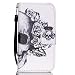 Produktbild Einziger Kunstleder Tasche für Samsung Galaxy S6 Edge (S6Edge) Wallet Case Flip Cover Hüllen Schutzhülle Etui Ledertasche Stand Funktion mit Karten - Schädel