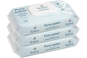 BIOLANE - Lingettes bébé nettoyantes Pure Water - Lot de 12x48 (576 Lingettes) - A l'eau Purifiée - Nettoie et protège - Corps et siège - Peaux Sensibles - Dès la naissance