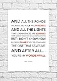 Nunca se desvanecen Oasis - cartel del arte de la canción líricas Wonderwall - - sin impresión