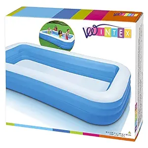 Intex Swim Center Family Inflatable Pool, 6 Years 120x72x22 inches (Blue)