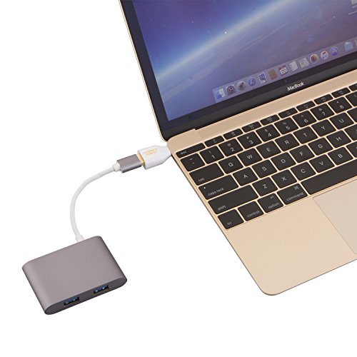 CableCreation USB Hub, 4-Port USB 3.0 Hub + USB C Adapter, für iMac, MacBook, Lenovo Yoga, Dell XPS oder jeder PC hat USB 2.0 / 3.0 / USB-C Port, Grau Aluminium - 6