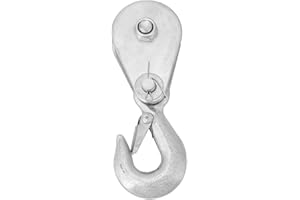 HYUDUO 1Pcs High Strength Steel Hook Snatch Block Single Wheel Lifting Pulley for 0.5 Tons Rope System - Heavy Duty Lifting Gear