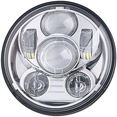 HopeU5® LED Headlight For Harley Davidson Motorcycle Projector Daymaker HID LED Light Bulb 5.75 inch Headlamp Silver