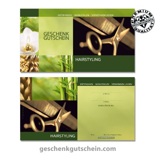 50 Stk. Geschenkgutscheine für Friseure, Coiffeure, Haarstudios, Hairstylisten K1261
