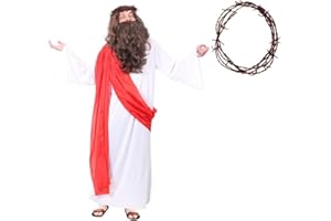 I LOVE FANCY DRESS Jesus Christ Costume - White Robe with Red Sash - Mens Funny Fancy Dress Party Costume