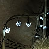 Festive Lights Guirlande Solaire 100 LED Cœur 10 Mètres (Blanc)