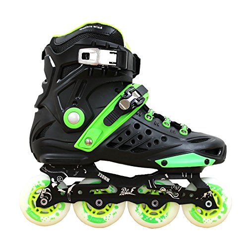 Kingdom GB DLF Dynamic Wind - Patines en línea de Freestyle, velocidad y slalom, Hombre, negro/verde, 40